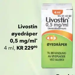 Apotek 1 Livostin øyedråper 0,5 mg/ml tilbud