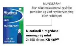 Apotek 1 Nicotinell 1 mg/dose munnspray mint tilbud