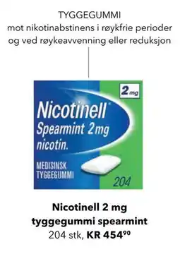 Apotek 1 Nicotinell 2 mg tyggegummi spearmint tilbud