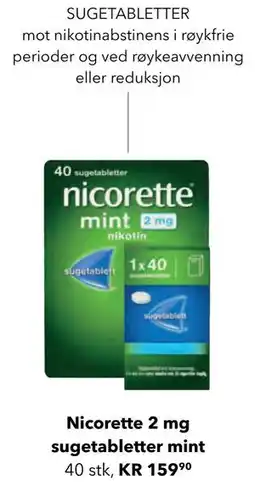 Apotek 1 Nicorette 2 mg sugetabletter mint tilbud