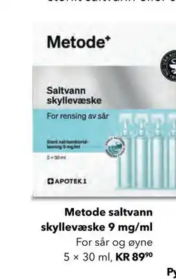 Apotek 1 Metode saltvann skyllevæske 9 mg/ml tilbud