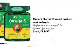 Apotek 1 Möller's Pharma Omega-3 høykonsentrert kapsler tilbud