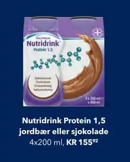 Apotek 1 Nutridrink Protein 1,5 jordbær eller sjokolade tilbud