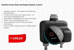 Clas Ohlson Gardena smart Dual vanningscomputer, 2 soner tilbud