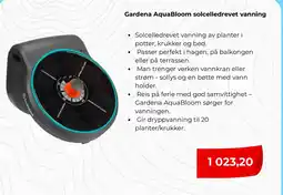 Clas Ohlson Gardena AquaBloom solcelledrevet vanning tilbud