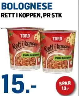 Price Lagerbutikk TORO Bolognese tilbud