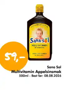 Havaristen Sana Sol Multivitamin Appelsinsmak tilbud