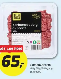 Bunnpris KARBONADEDEIG tilbud