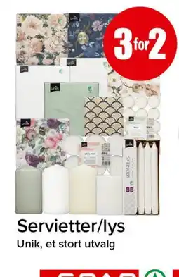 Spar Servietter/lys tilbud
