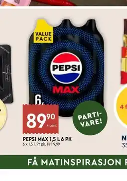 Coop Mega PEPSI MAX 1,5 L 6 PK tilbud