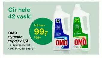 Felleskjøpet OMO flytende tøyvask 1,5L tilbud
