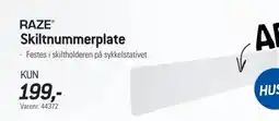 Thansen RAZE® Skiltnummerplate tilbud