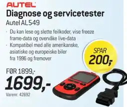 Thansen Diagnose og servicetester Autel AL549 tilbud