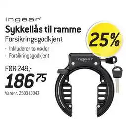 Thansen Sykkellås til ramme tilbud