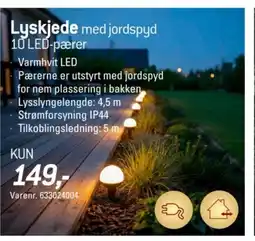 Thansen Lyskjede med jordspyd 10 LED-pærer tilbud