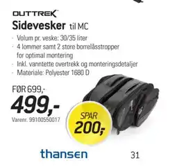 Thansen Sidevesker til MC tilbud