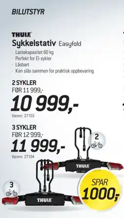 Thansen THULE Sykkelstativ Easyfold tilbud