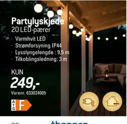 Thansen Partylyskjede 20 LED-pærer tilbud