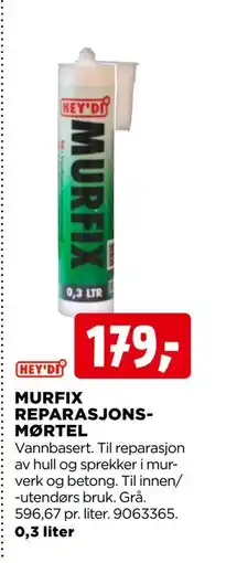 jem & fix MURFIX REPARASJONS MØRTEL tilbud