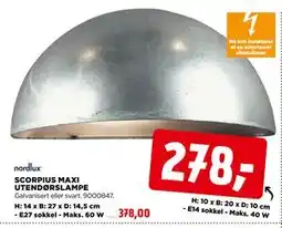 jem & fix SCORPIUS MAXI UTENDØRSLAMPE tilbud