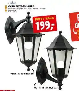 jem & fix CARDIFF VEGGLAMPE tilbud