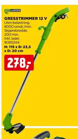 jem & fix GRESSTRIMMER 12 V tilbud