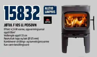 Obs Bygg Jøtul f 105 ll peisovn tilbud
