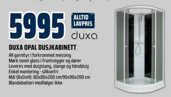 Obs Bygg Duxa opal dusjkabinett tilbud