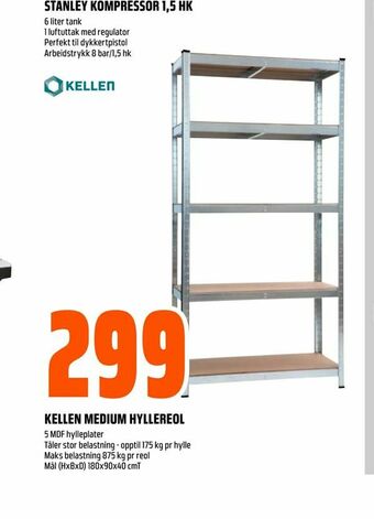 Obs Bygg Kellen medium hyllereol tilbud