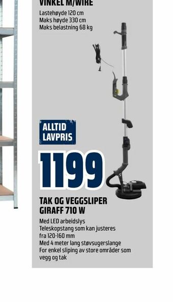 Obs Bygg Tak og veggsliper giraff 710 w tilbud