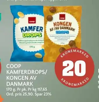 Coop Mega Coop kamferdrops/ kongen av danmark tilbud