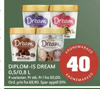 Coop Mega Diplom-is dream 0,5/0,8 l tilbud