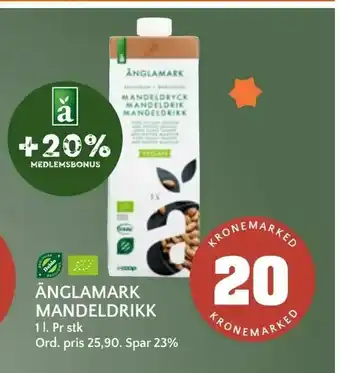 Coop Mega Änglamark mandeldrikk tilbud