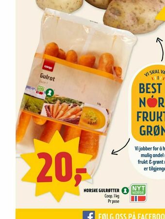 Coop Prix Norske gulrøtter tilbud