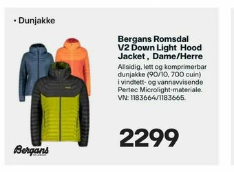 XXL Sport Bergans Romsdal V2 Down Light Hood Jacket Dame/Herre tilbud