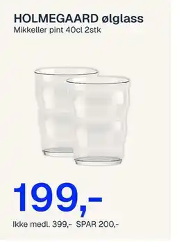 Jernia HOLMEGAARD ølglass tilbud