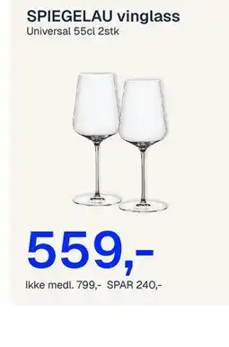 Jernia SPIEGELAU vinglass tilbud