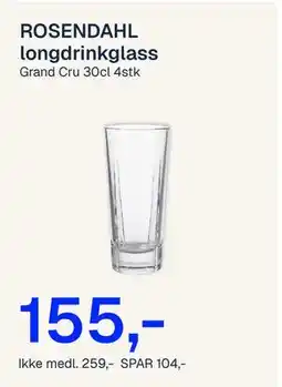 Jernia ROSENDAHL longdrinkglass tilbud