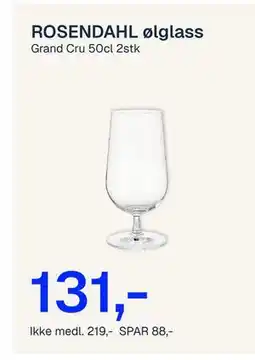 Jernia ROSENDAHL ølglass tilbud