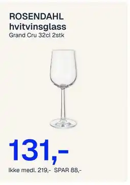Jernia ROSENDAHL hvitvinsglass tilbud