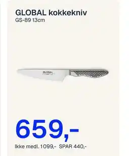 Jernia GLOBAL kokkekniv tilbud