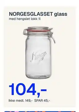 Jernia NORGESGLASSET glass tilbud