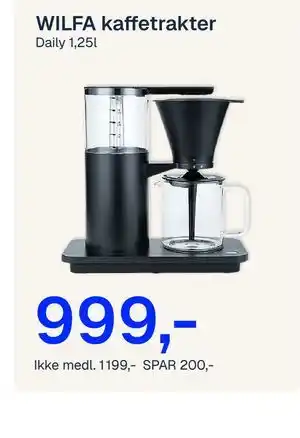 Jernia WILFA kaffetrakter tilbud
