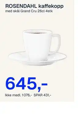 Jernia ROSENDAHL kaffekopp tilbud