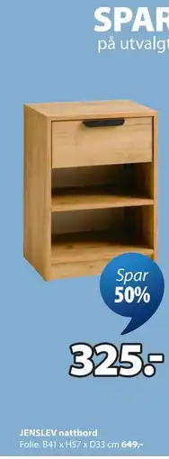 JYSK JENSLEV nattbord tilbud