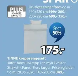 JYSK TINNE kreppsengesett tilbud