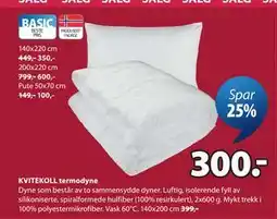 JYSK KVITEKOLL termodyne tilbud