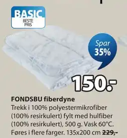 JYSK FONDSBU fiberdyne tilbud