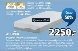 JYSK WELLPUR HOVDA skummadrass tilbud