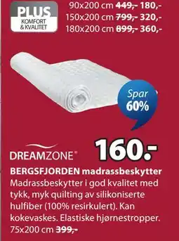 JYSK BERGSFJORDEN madrassbeskytter tilbud